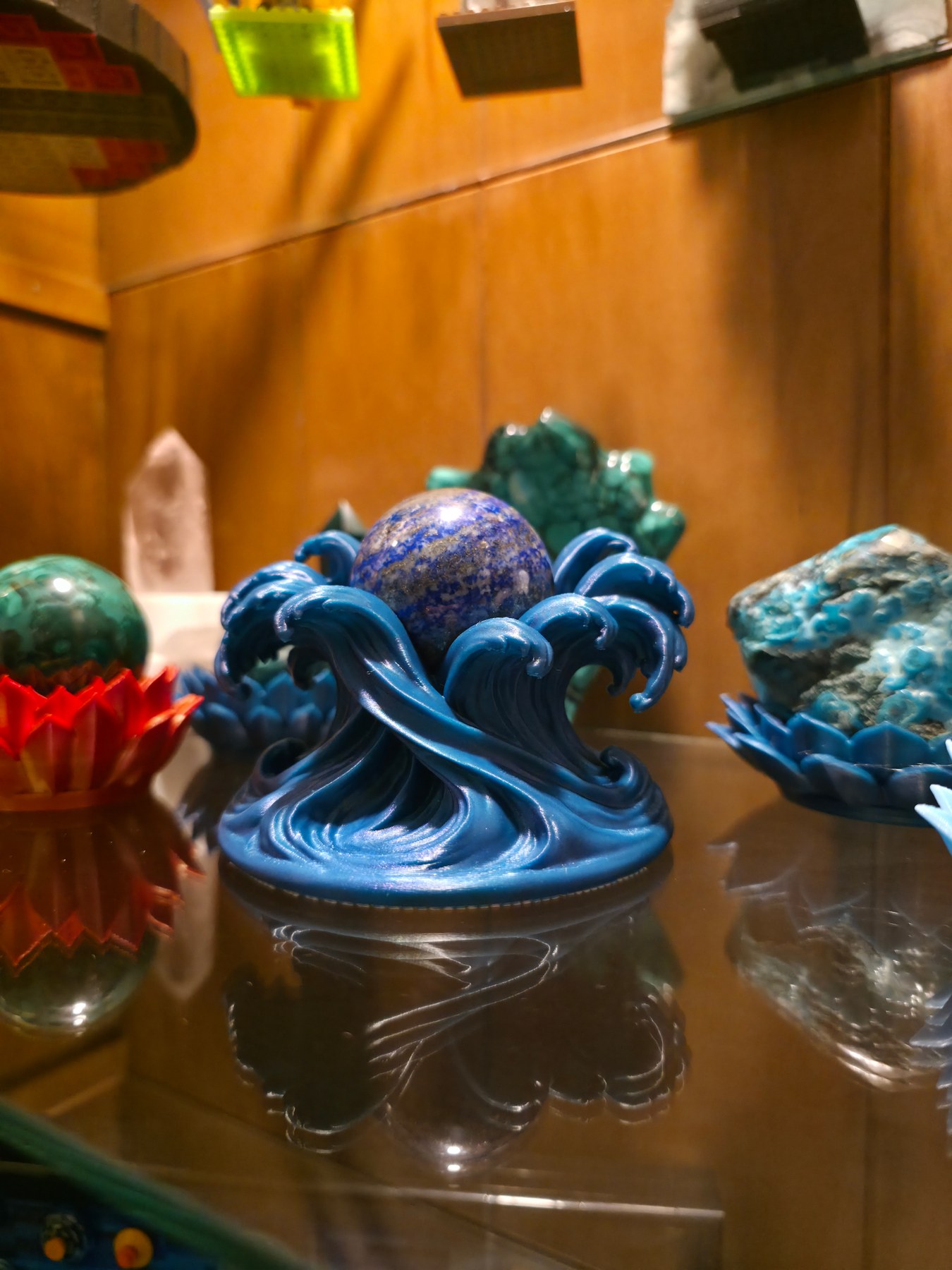 Cerulean Tide Dance Orb Holder printed in Midnight Sapphire