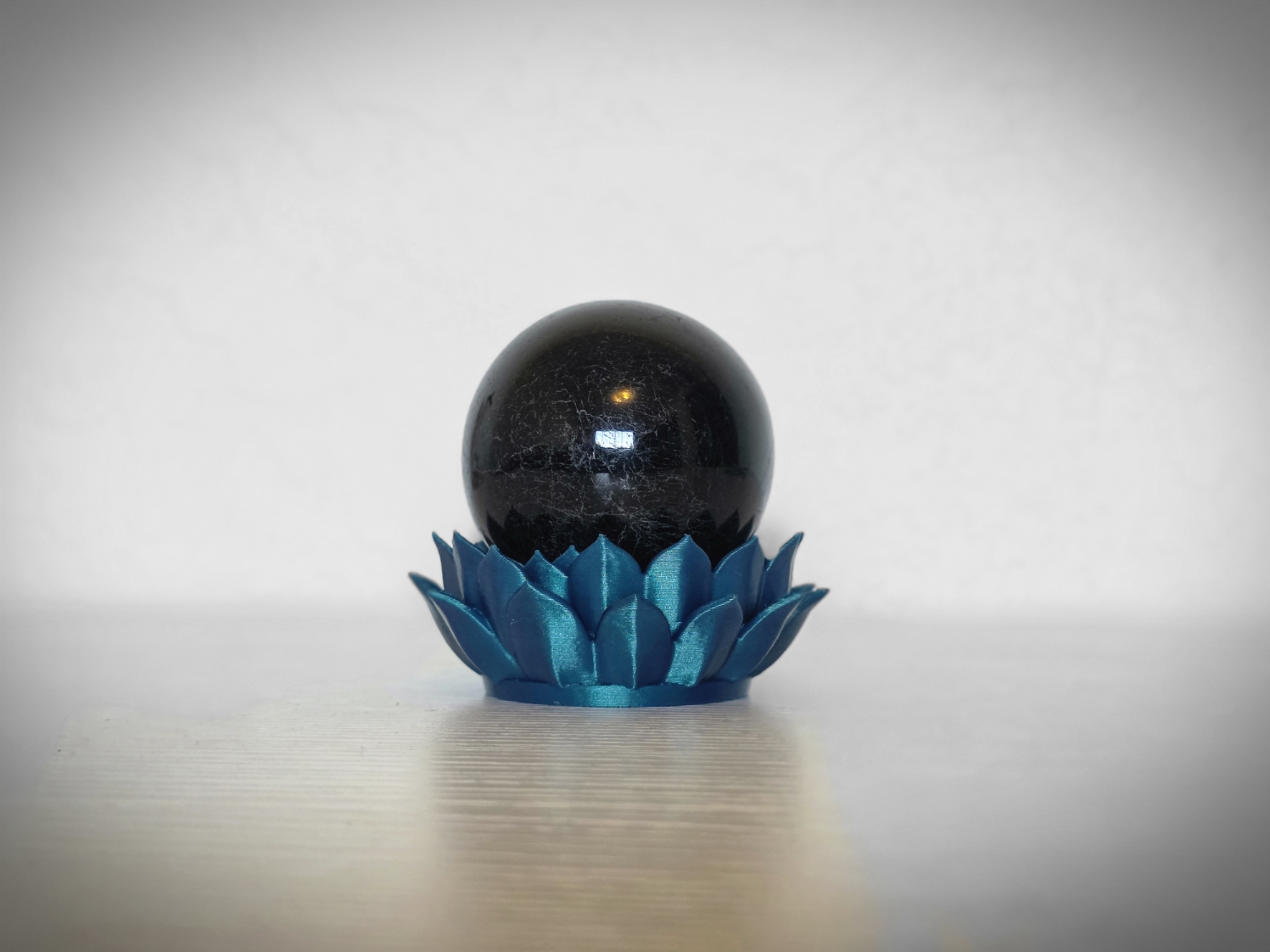 Lotus Orb Holder printed in Midnight Sapphire